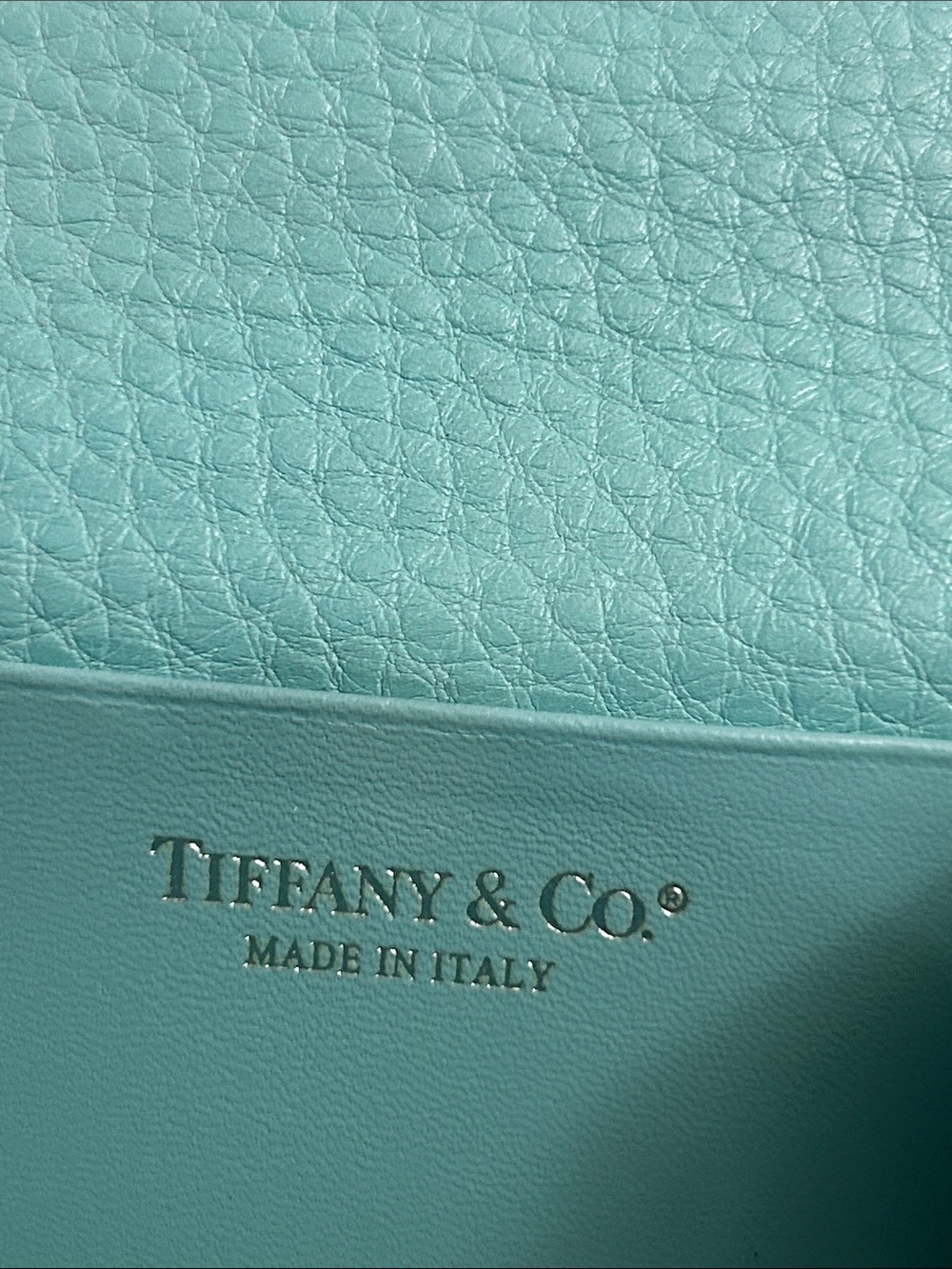 TIffany & Co. blue leather turnlock bifold card holder wallet Retails $400-600. - Picture 11 of 16